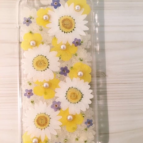 【受注製作62】iphone5/5sケース 本物のお花使用 スマホ