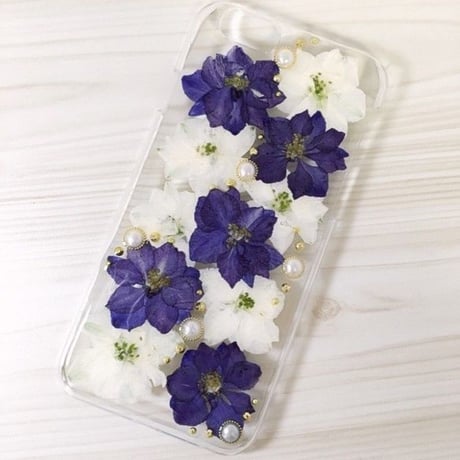 【受注製作68】iphone5/5sケース 本物のお花使用 スマホ