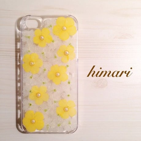 【受注製作13】iphone5/5sケース 本物のお花使用 スマホ