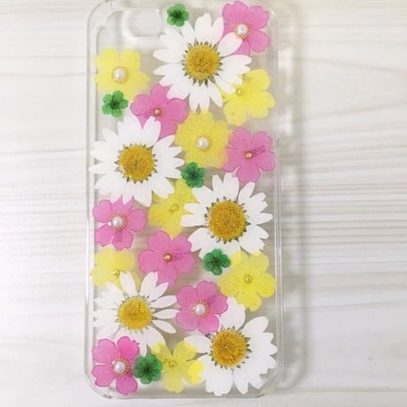 【受注製作70】iphone5/5sケース 本物のお花使用 スマホ