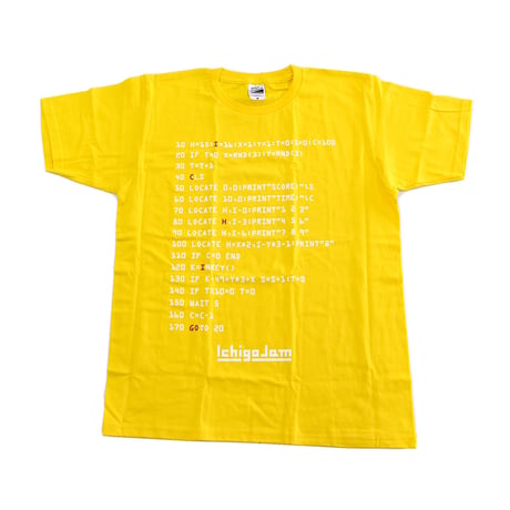 IchigoJam BASIC Tシャツ(黄系)