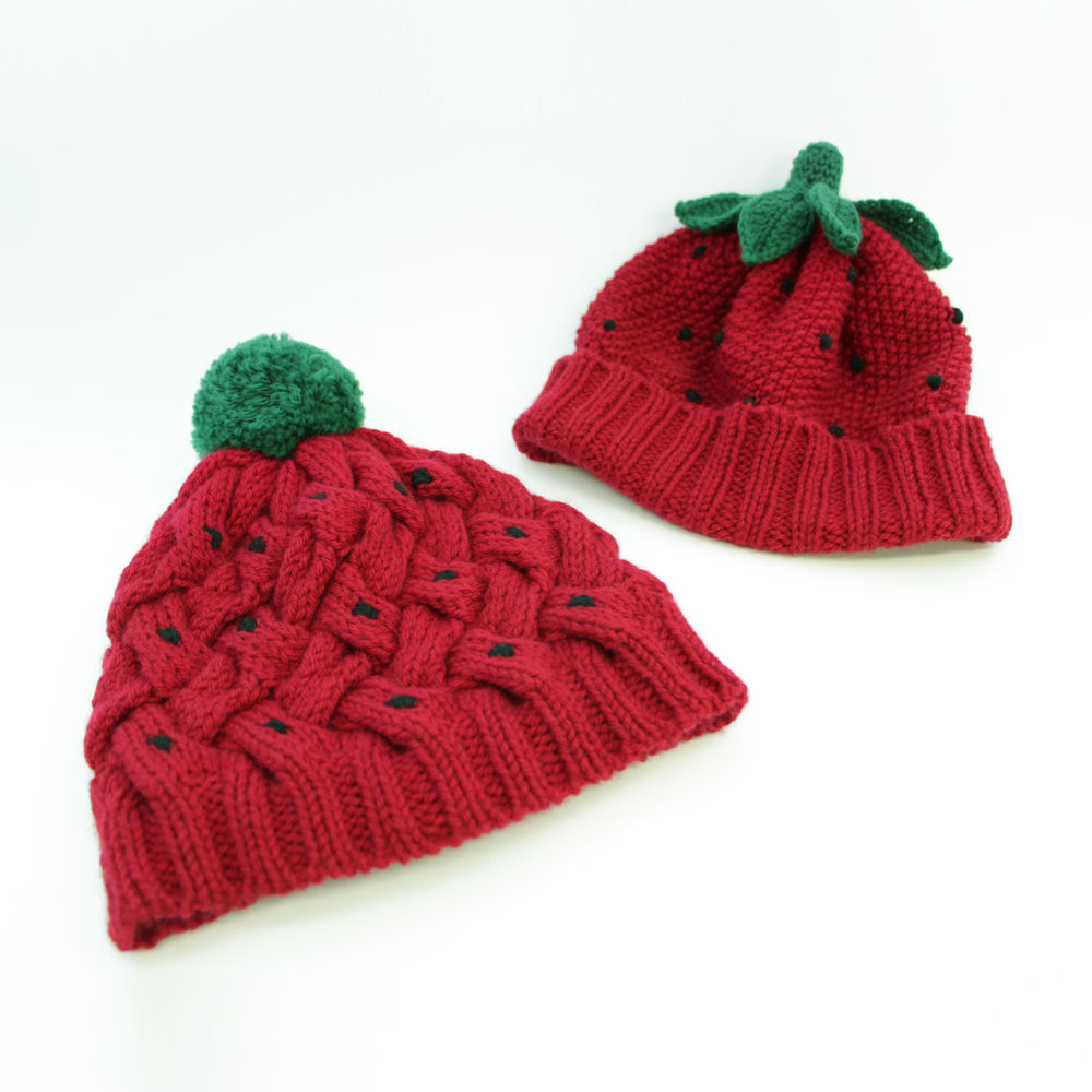 手編み帽子セット　専用ページ 手編みIchigoニット帽セット（ポンポン+ヘタ） | Programming