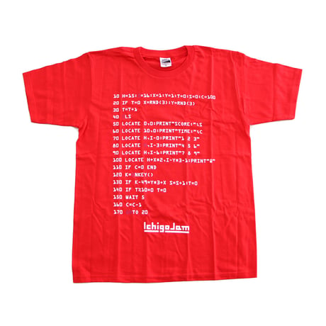 IchigoJam BASIC Tシャツ(赤系)