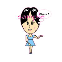Japanese pop Illustration icon! kawaii（Cute） women blue