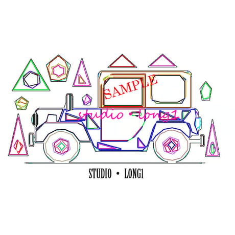 塗り絵・イラスト素材！自動車のデジタルカラー線画（4X4）Coloring book・Calendar material！