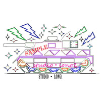 塗り絵・イラスト素材！自動車のデジタルカラー線画（戦車）Coloring book・Calendar material！