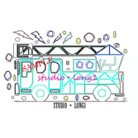 塗り絵・イラスト素材！自動車のデジタルカラー線画（消防車）Coloring book・Calendar material！