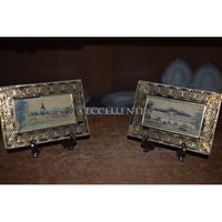 【アンティーク雑貨】ペイント　ストックホルム風景画（2枚組み）