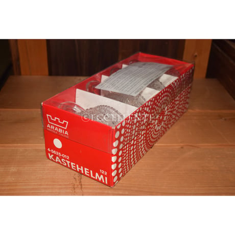 【北欧ヴィンテージ】【アラビア】【オイバ・トイッカ】カステヘルミ　クリア　カップセット（専用BOX付き）＆プレート8.5cm