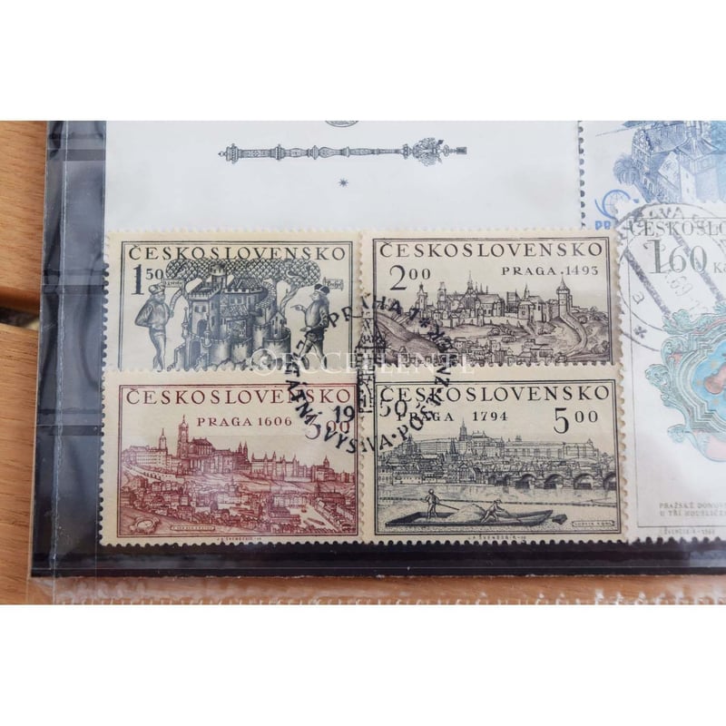 東欧ヴィンテージ雑貨】プラハ ヴィンテージスタンプセット（18枚