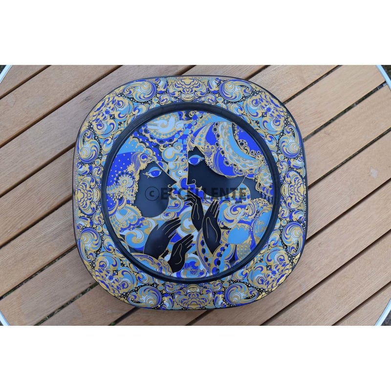 ローゼンタール　クリスマスプレート　ガラス絵皿　1977 Rosenthal クリスマスプレート/飾り皿 1977年 （羊飼いたちの