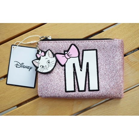 【プライマーク】PRIMARK x DISNEY　マリーちゃんチャーム付きラメミニポーチ
