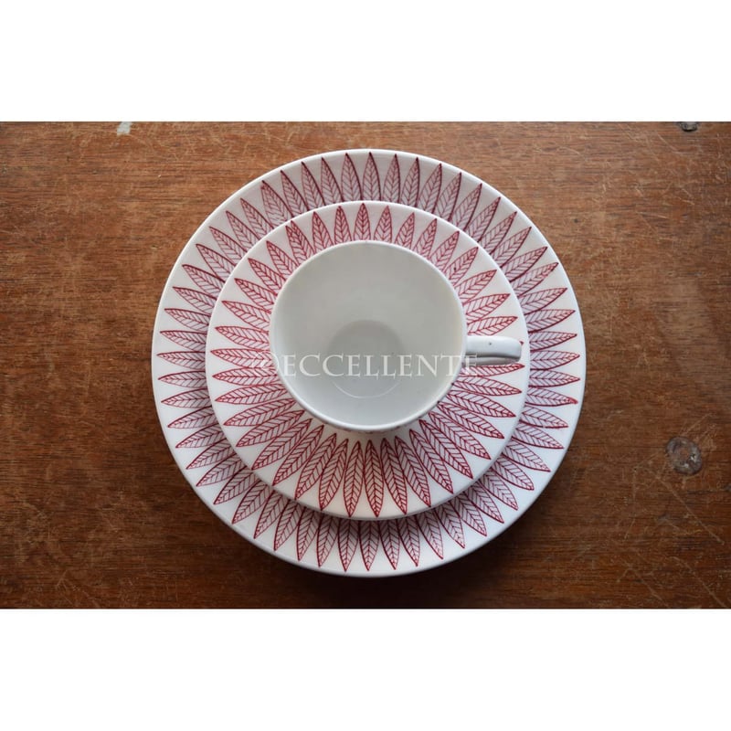 新品　グスタフスベリ　リンドベリ　レッド　サリックス　28cm ２枚 北欧ヴィンテージ】【グスタフスベリ】【スティグ・リンドベリ