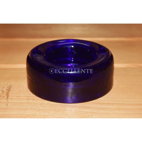 【北欧ヴィンテージ】【ボダ】【エリック・ホグラン】アッシュトレイ（円形）9cm　ブルー　トランペット