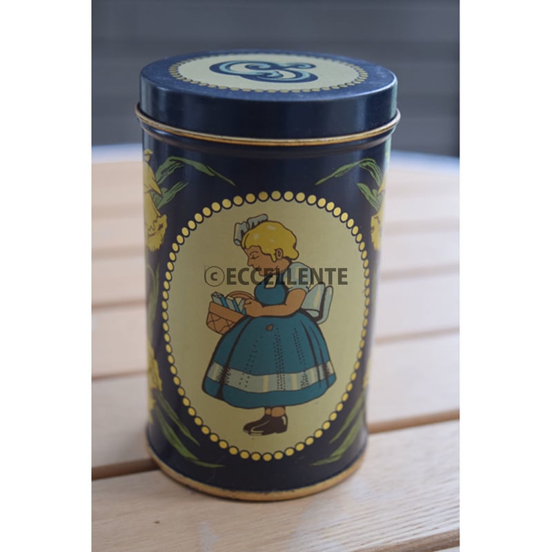 北欧ヴィンテージ】【イヤマ】イヤマちゃん レトロブリキ缶 小