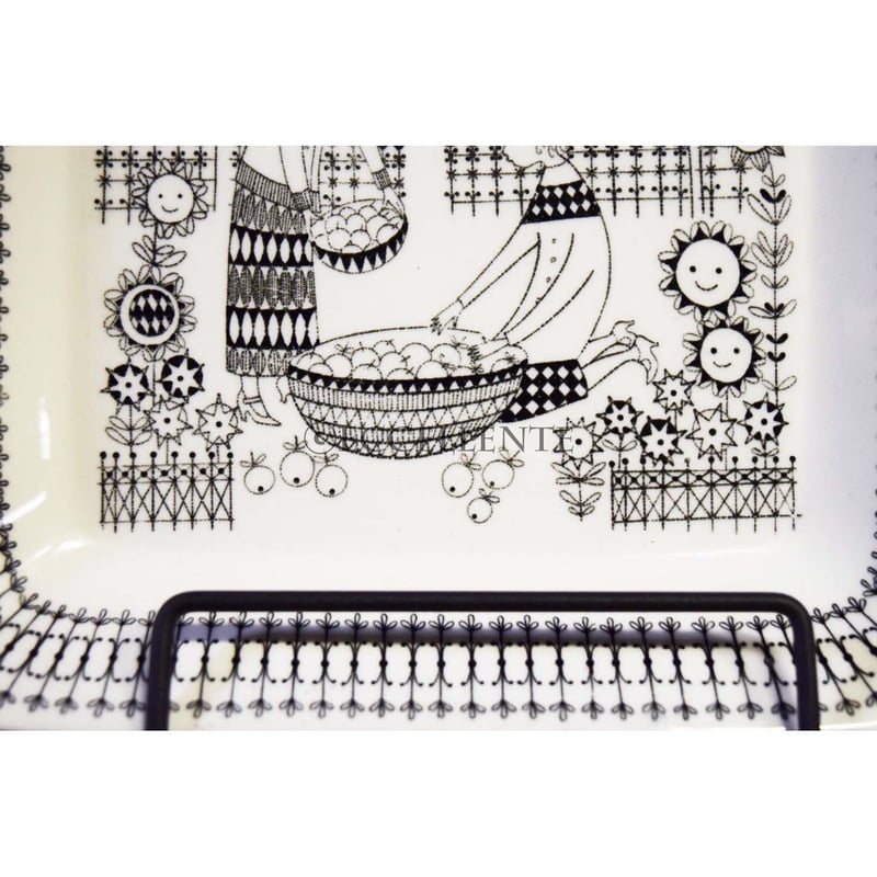 ARABIA アラビア　ヴィンテージ　エミリア 　スクエアプレート　18cm ヴィンテージ】ARABIA/アラビア/EMILIA/エミリア/スクエアプレート