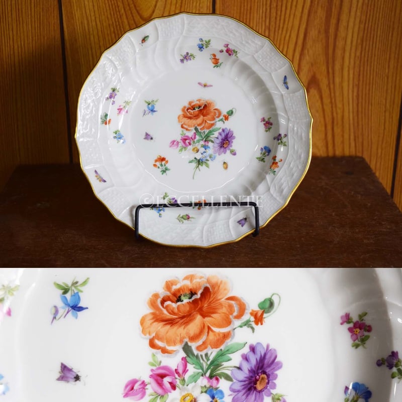 アンティーク洋食器】【マイセン】【アールヌーボー】ディナープレート