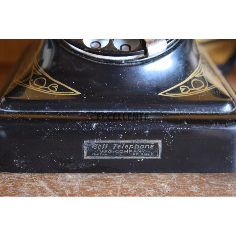 アンティーク ベルギー製 RTT 56　ダイヤル式黒電話 アンティーク ドイツ製 黒電話 回転式ダイヤル電話