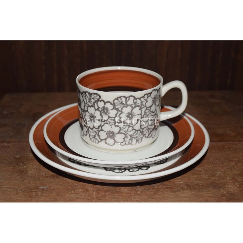 北欧ヴィンテージ】【ゲフレ】アグネッタ コーヒーカップトリオ①