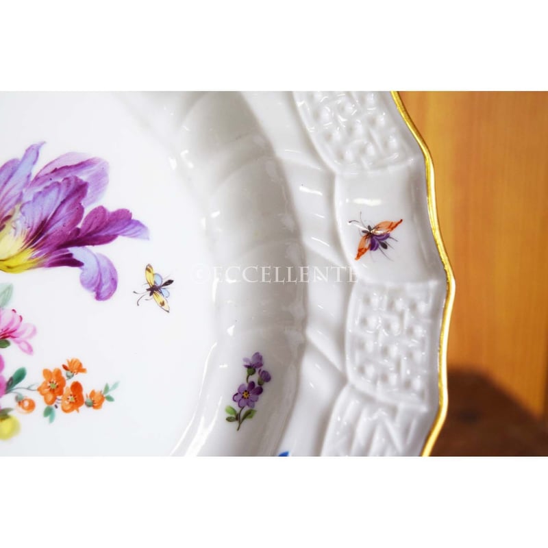 アンティーク洋食器】【マイセン】【アールヌーボー】ディナープレート