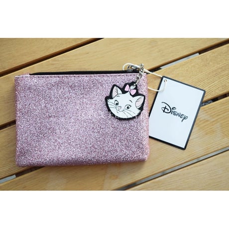 【プライマーク】PRIMARK x DISNEY　マリーちゃんチャーム付きラメミニポーチ