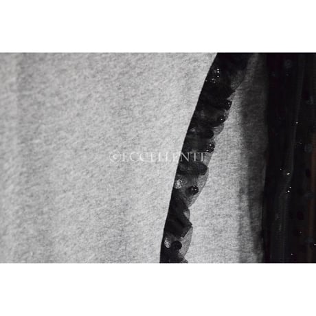 【プラムス】チュール切替スウェット（上下セット）