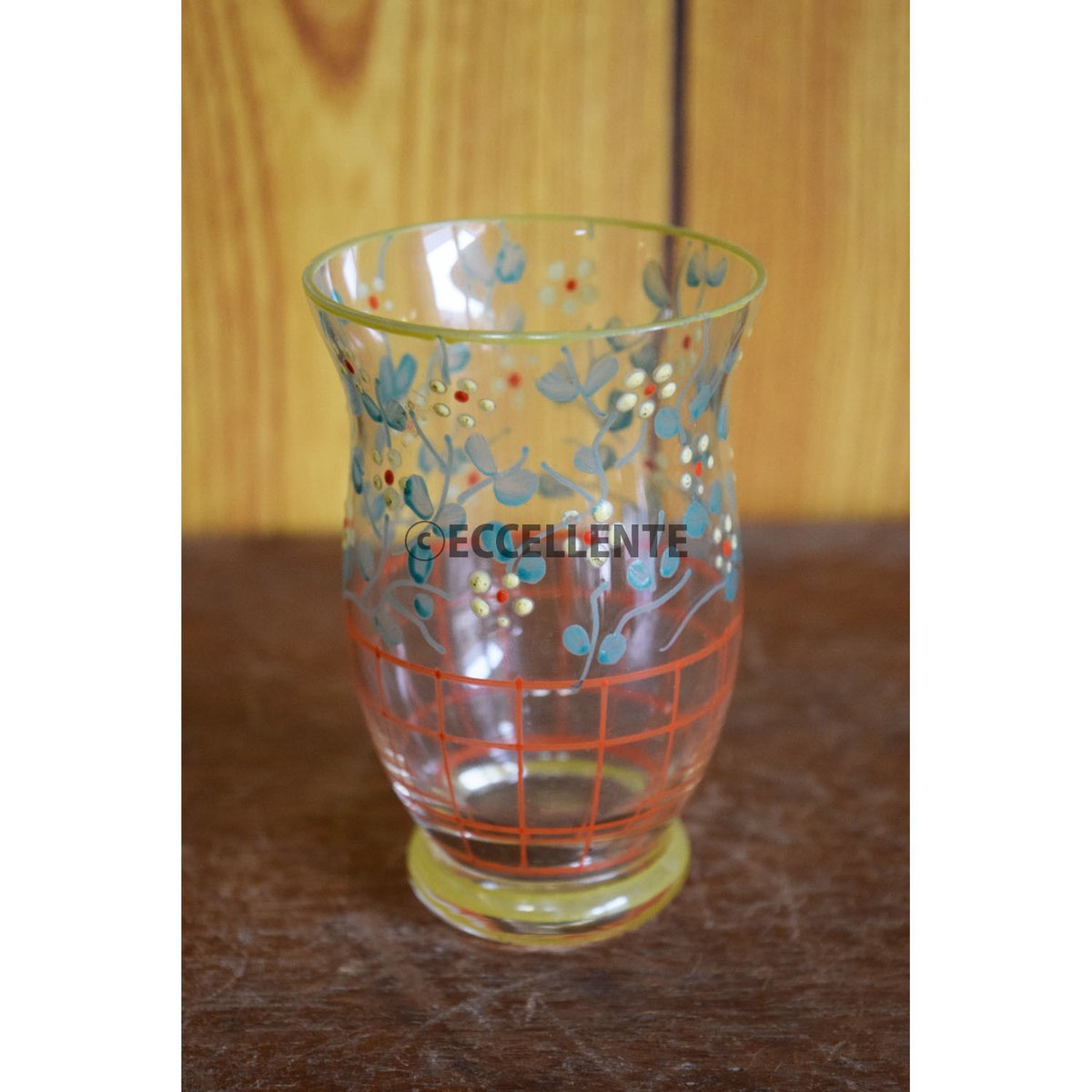 ボヘミアガラス　Bohemia glass 白被せ緑ガラス　ハンドペイント ボヘミアガラス Bohemia glass 白被せ緑ガラス ハンドペイント