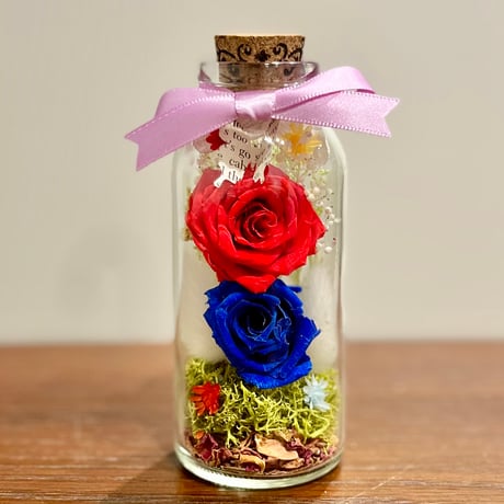 Bottle flower mini Blue×red