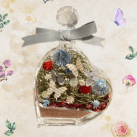 Botanical Heart Bottle flower blue