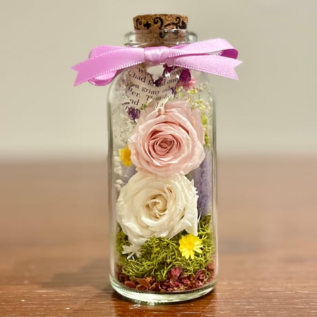 Bottle flower mini pink×white