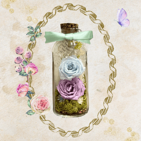 Bottle flower mini purple×mizuiro