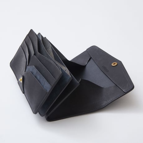 combination long wallet（ブラック×ネイビー）