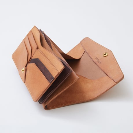 combination long wallet（ナチュラル×ダークブラウン）