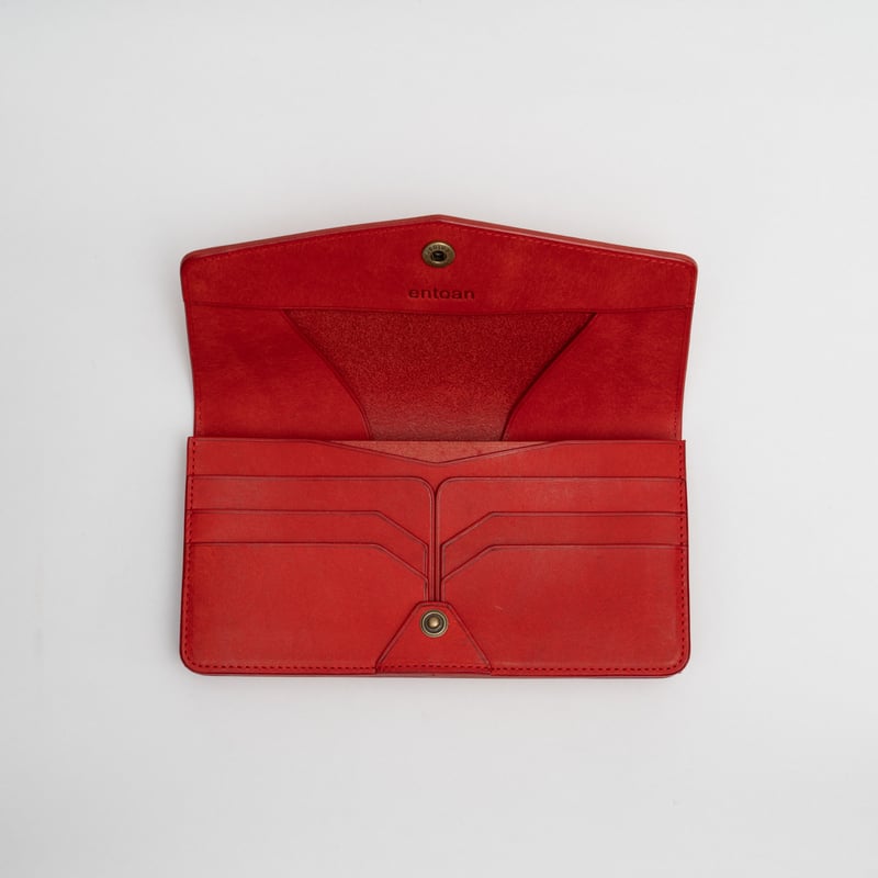 【極美品】エントアン entoan 二つ折り財布 mini wallet（レッド） | entoan web store