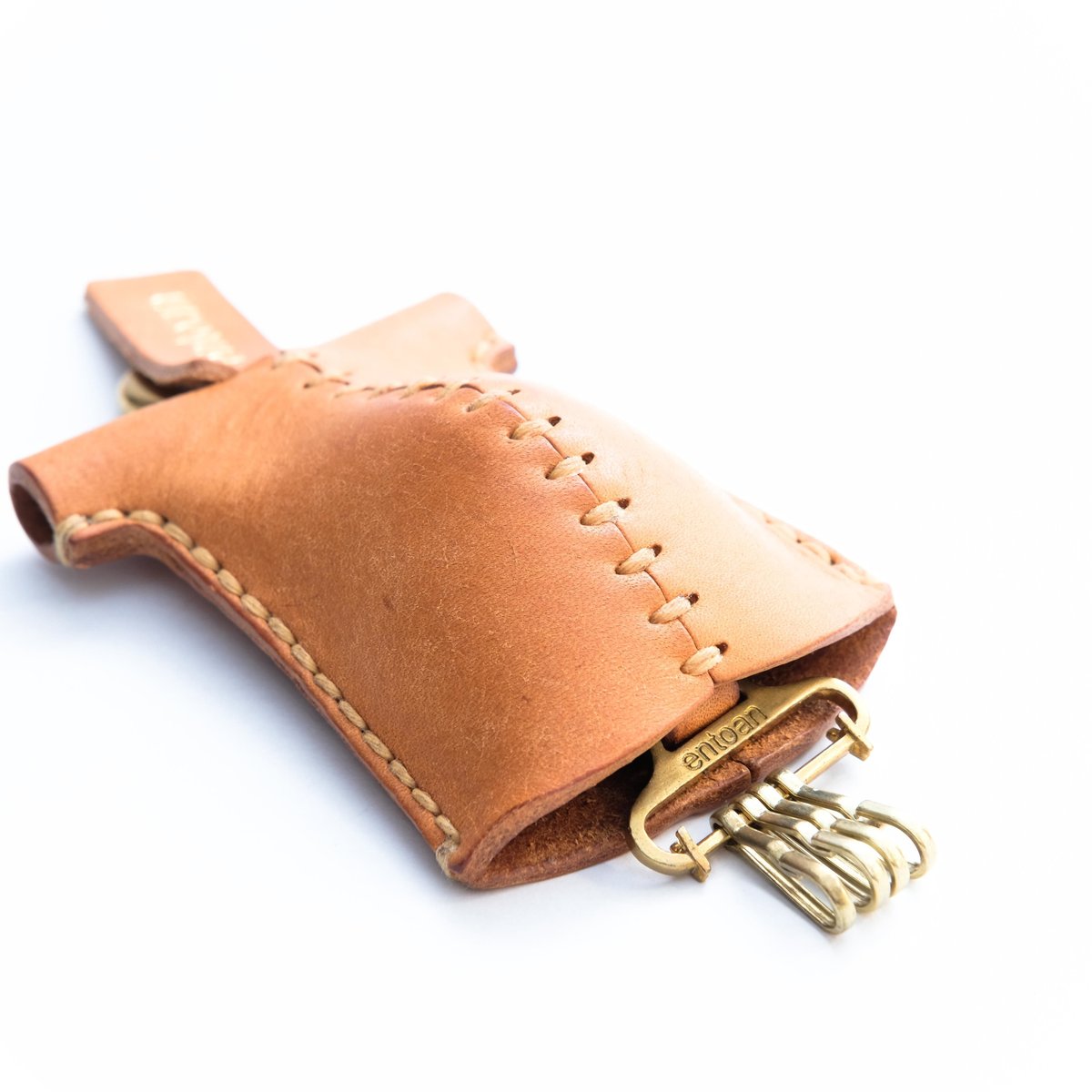 entoan エントアン おなかポッコリキーケース ブラック（縫い糸も