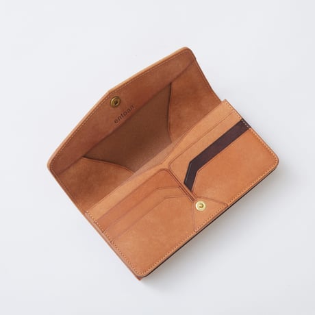 combination long wallet（ナチュラル×ダークブラウン）