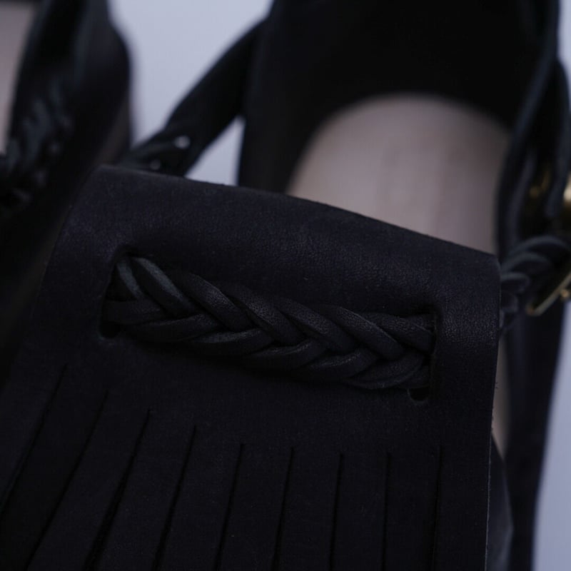 フリンジサンダル（ブラック） | entoan web store