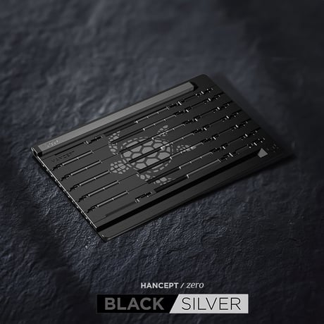 折りたたむカード型ボールペン HANCEPT zero - ハンセプト ゼロ（DELUXE PACKAGE）Black&Silver