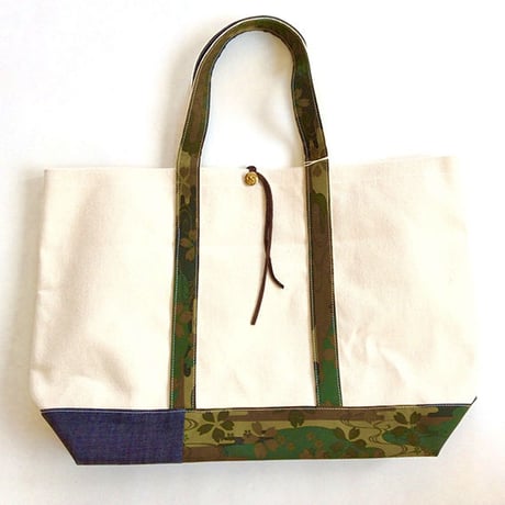 REMADE Patchwork TOTE BAG Large (L) Size.  国産4号帆布×ジャパンCAMO