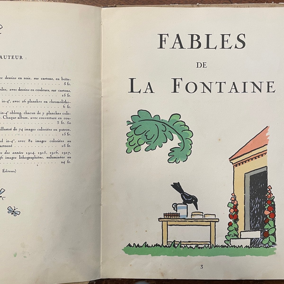 FABLES DE LA FONTAINE（1922年初版／ポショワール刷）」Andre H