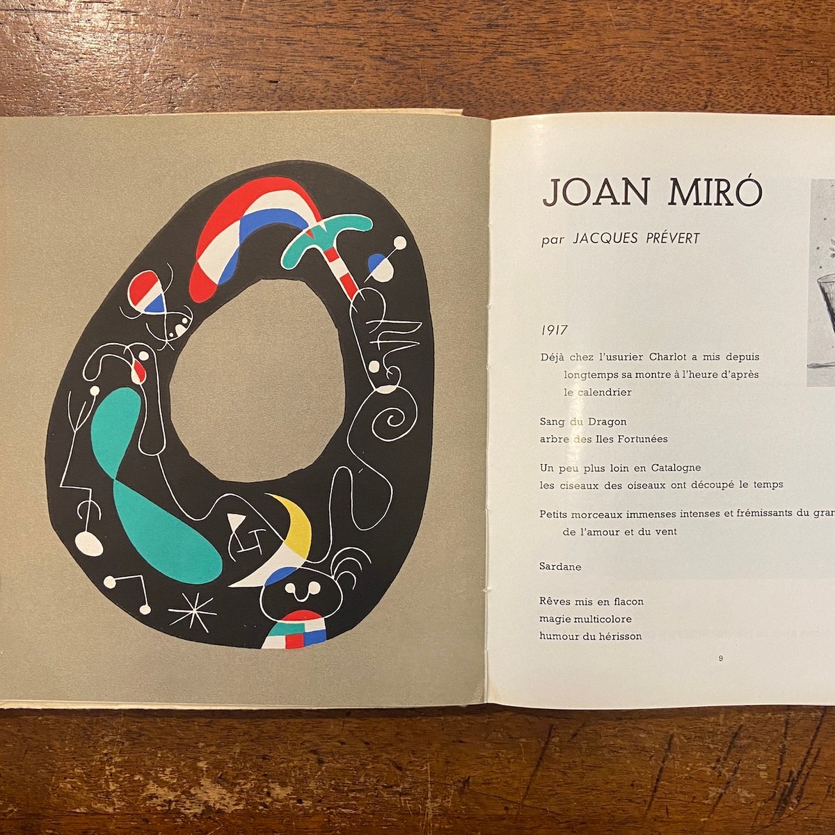 【真作保証】ミロ 作 ジャック・プレヴェール 1956年 リトグラフ JOAN MIRO」Jacques Prevert（ジャック・プレヴェール