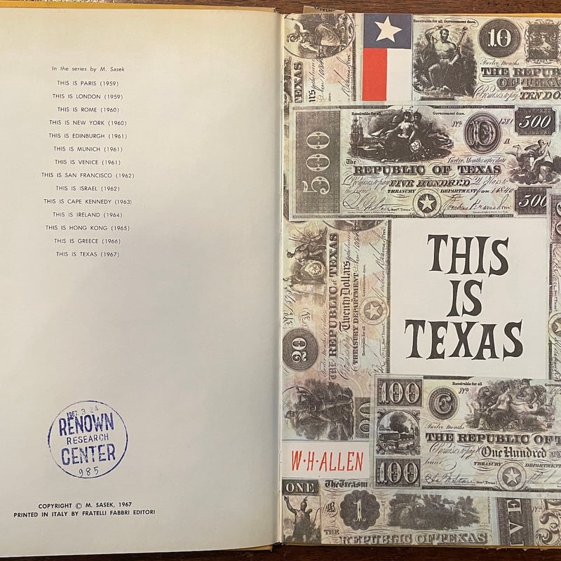 This is Texas（1967年）」M. Sasek（ミロスラフ・サセック