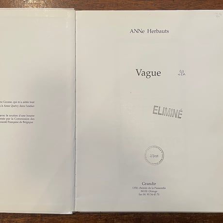 「VAGUE」Anne Herbauts（アンネ・エルボー）