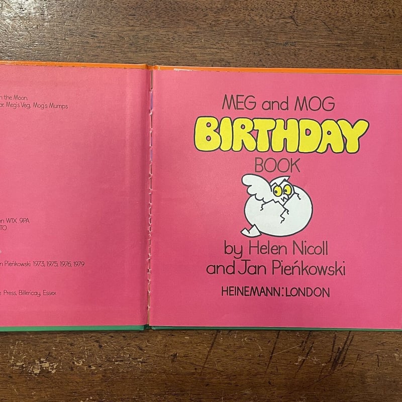 MEG and Mog Birthday Book」Helen Nicoll Jan Pie