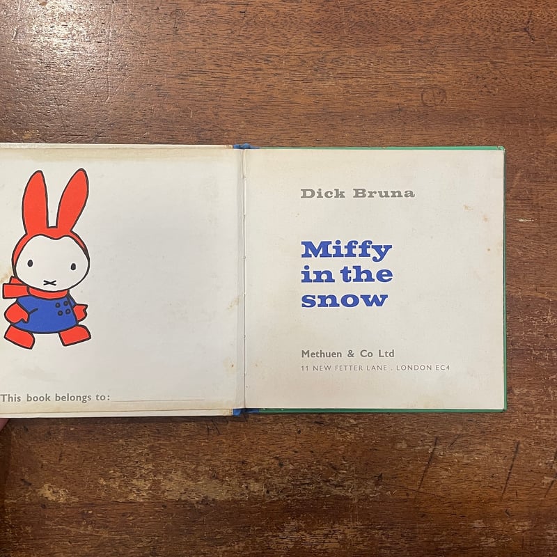 Miffy in the snow（1965年イギリス版初版／リトグラフ）」Dick Bru