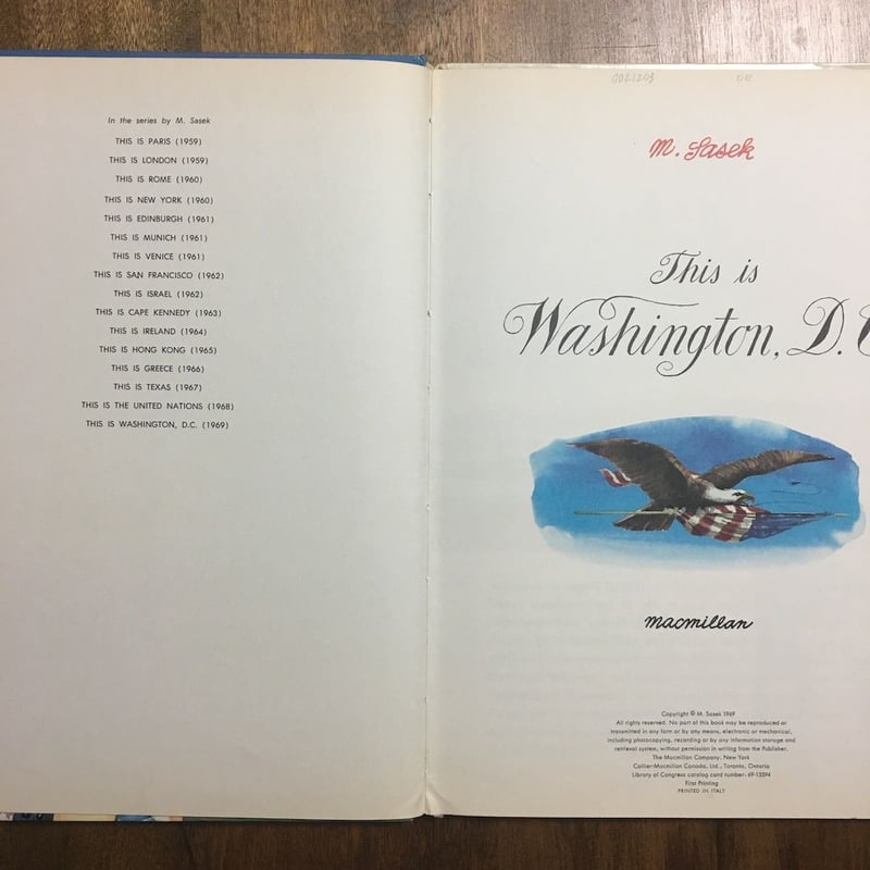 This is Washington, D.C.(1969年初版)」M.Sasek | Fr This is Washington, D.C.(1969年初版)」M.Sasek | Fr