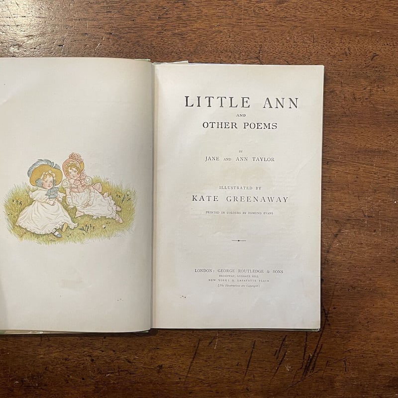 絵本　ケイト グリーナウェイ　アン LITTLE ANN LITTLE ANN AND OTHER POEMS（1890年頃）」Kate Greena