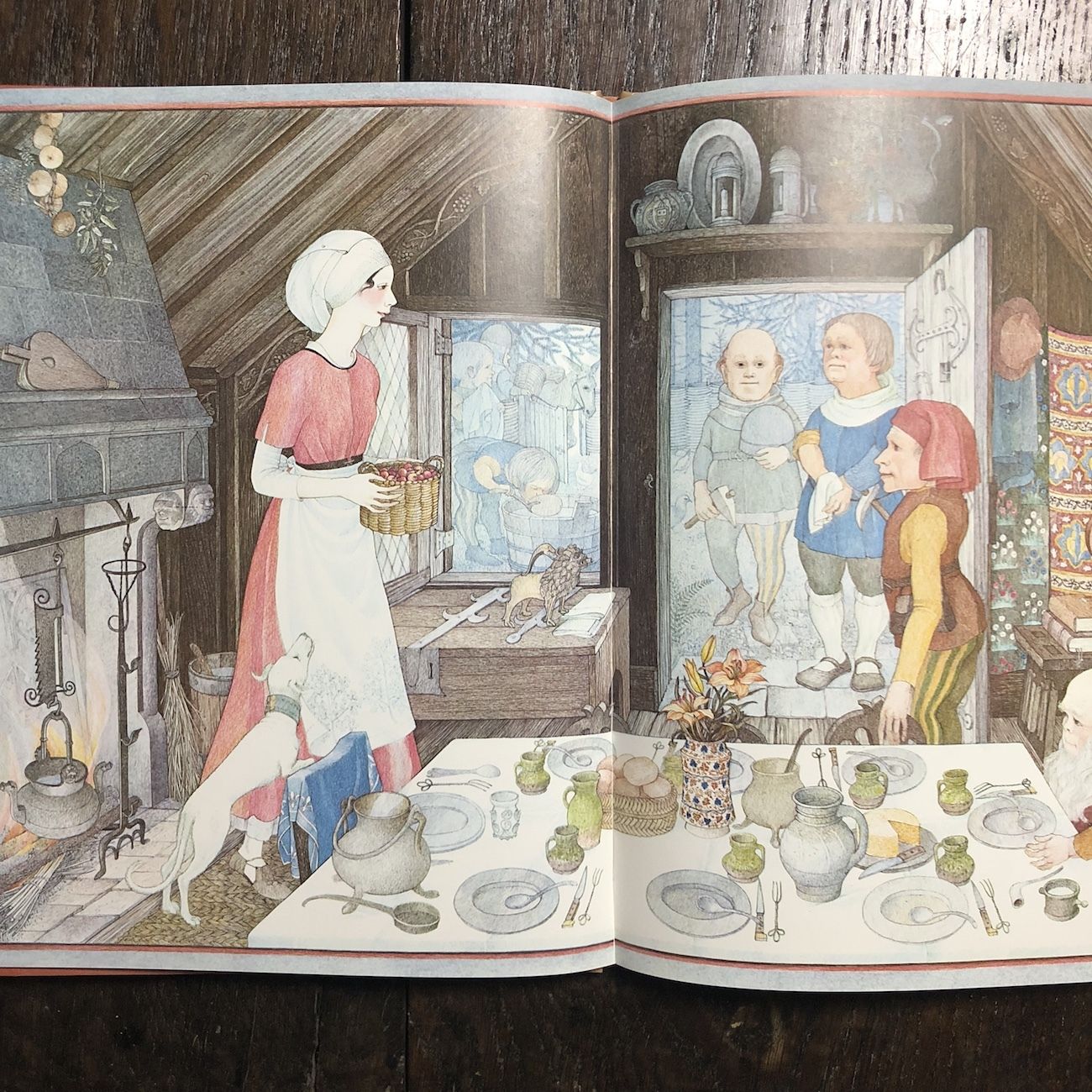 【極美品】まるで中世美術品『白雪姫と七人の小人たち』ナンシー・バーカート original