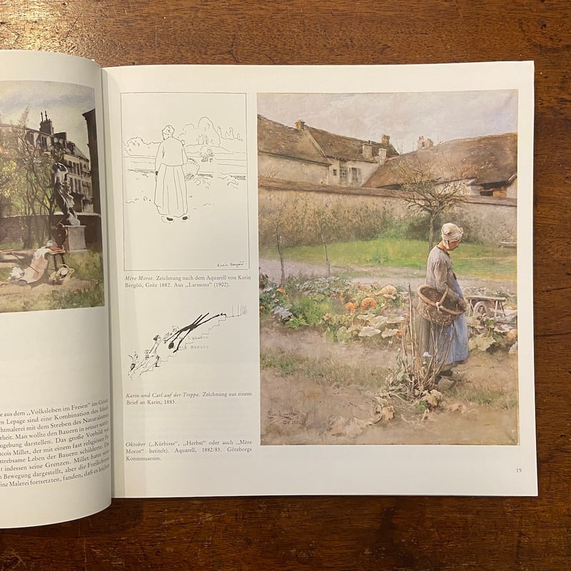 カール・ラーション、本を読むリスベス、希少画集画、新品額装付