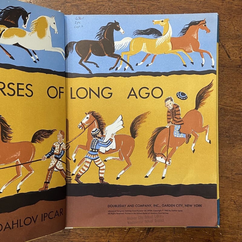 【リトグラフ】オーデュボン「アメリカの鳥類」NO.12 PL.58 単葉 初版 HORSES OF LONG AGO（1965年初版）」Dahlov Ipcar（ダーロフ・